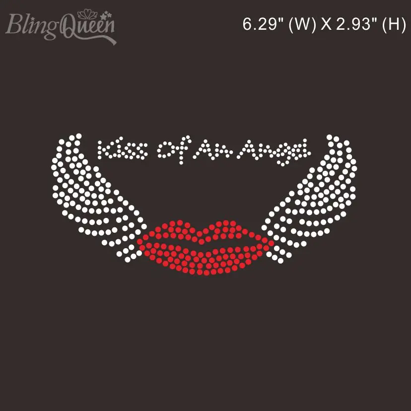 

BlingQueen-Rhinestone Transfer Iron On Bling, Kiss of An Angel Design, 25Pcs Lot