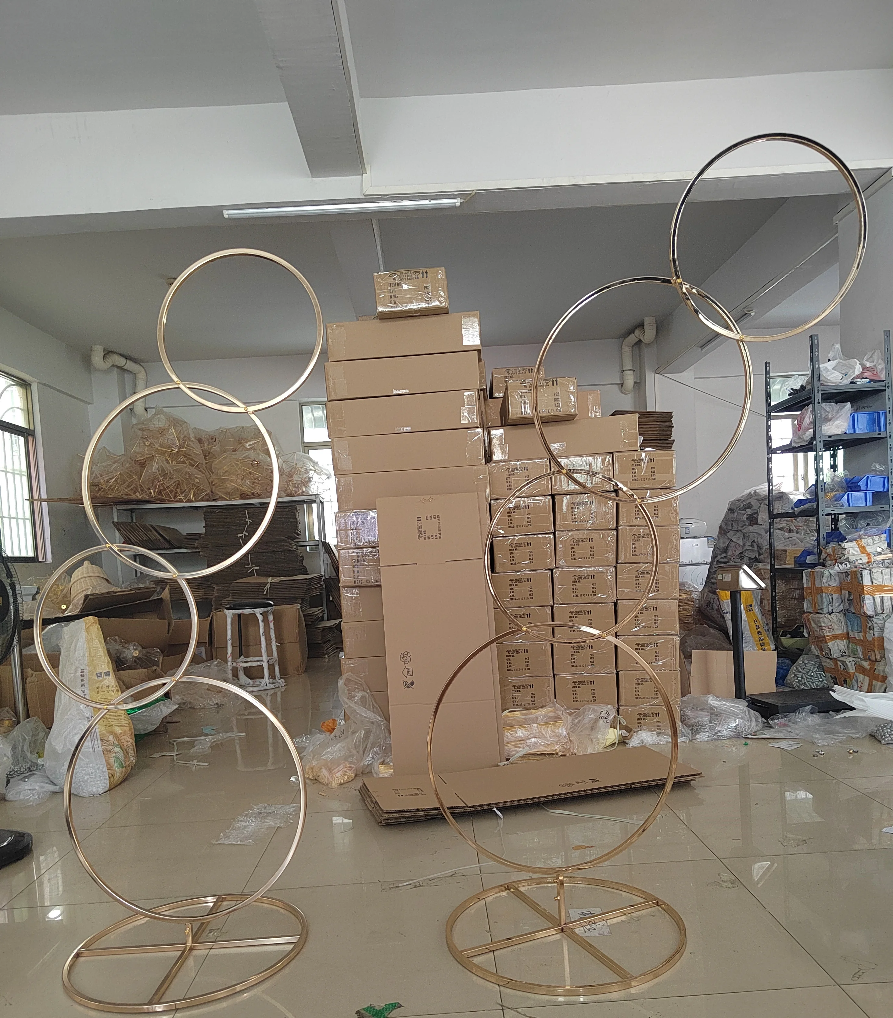 2PCs Wedding Flower Rack Background Ring Donut Ring Interlocking Road Guide Wedding Decoration Supplies