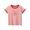 2025 Summer 2-8 Years Kids Girl Shorts Sleeve T-shirts Printed Little Girl Top Baby Girl T Shirts Children Toddler Girl Clothes 2