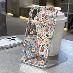 Floral Silicone Transparent Phone Case - Elegant Flower Design Cover - Samsung S21 (JW19)