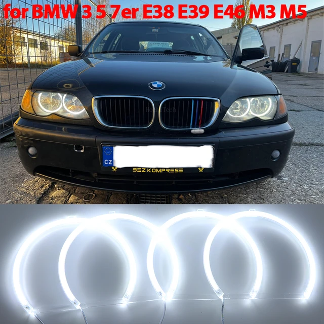 SMD Auto Angel Eyes Ringe Led Auto Scheinwerfer DRL Tagfahrlicht für BMW 3  5 7 Serie E46 E39 e36 E38 Halo 131mm 146mm - AliExpress