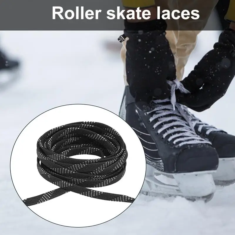 Waxed roller skate laces 84 96 108 120 inch Dual Layer Braid Design Ice Hockey Skate Hockey Shoe Bright Color Lace Accessory