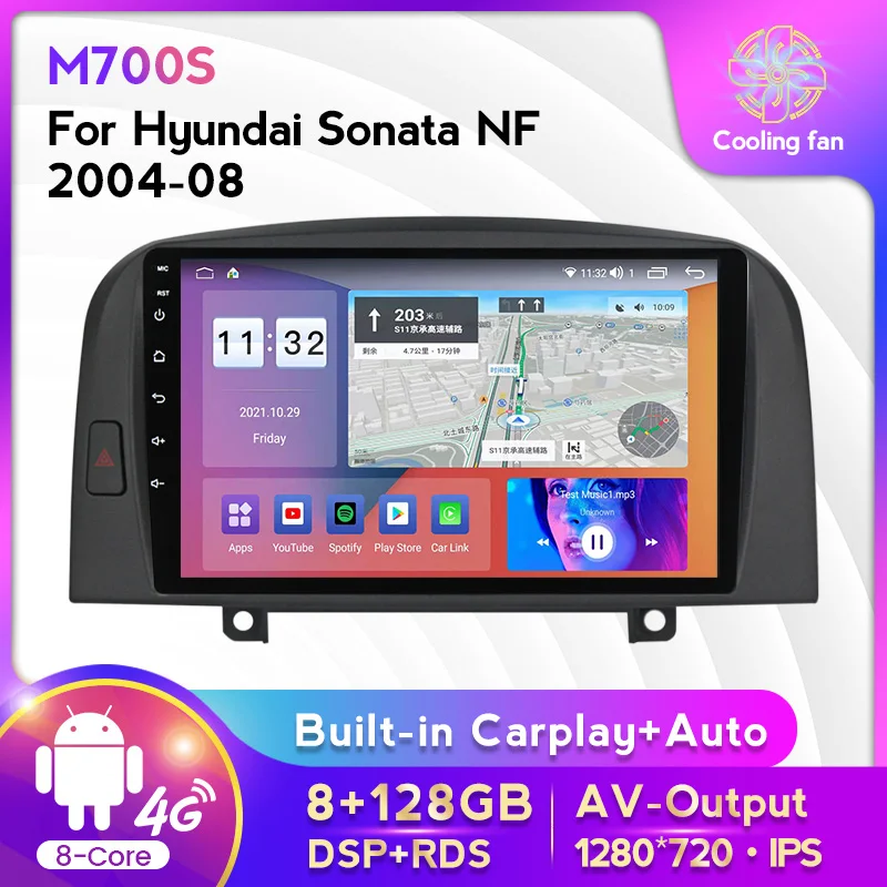 

Android Car Radio 2Din 8G+128G For Hyundai Sonata NF 2004-2008 Car Audio Multimedia Player GPS Navigation 8-Core Carplay RDS FM