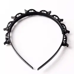 Elegant Braided Hair Decor with Non - Slip Clip and Double - Band Design (Black)