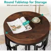 Round End Table Set of 2,  Industrial Side Table with Metal Hollow Frame 6