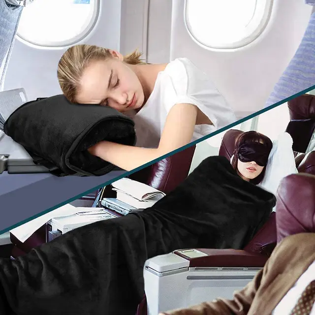 Coperta Da Viaggio 2 In 1 Con Cuscino - Rosa Chiaro | Morbida E Compatta | Per Aereo, Auto, Campeggio - Foto 12