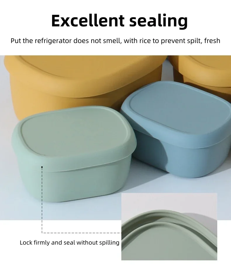 Food-grade Silicone Film Sealed Refrigerator Fruit Crisper Box Food Fresh Saver Storage Container Box With Lid