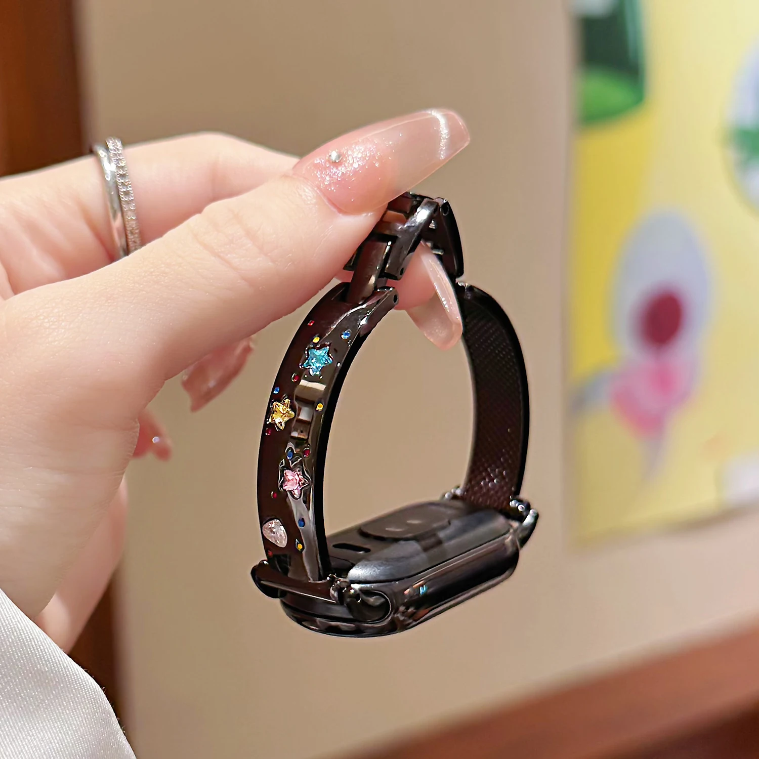 Elegant Sparkling Metal Strap for Smartwatches - Universal Fit for 18/20/22mm