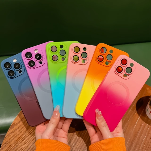 Magsafe-funda mate de carga inalámbrica para iPhone, carcasa magnética suave de Color degradado para iPhone 15, 14, 13, 12, 11 Pro Max Plus - Image 3