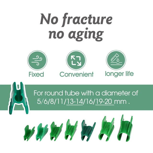 10Db 5-20 Mm-Es Növényi Tartó Klipek Üvegházhatású Burkolatok Filmbilincsek Sor Borító Árnyékoló Háló Keret Rúd Alagút Karika Cső - Image 5