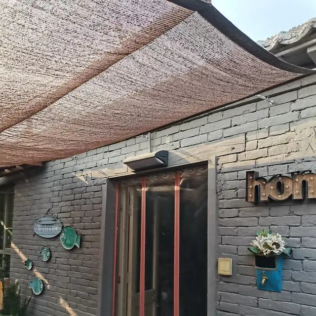 Customizabe 180 Gsm Sűrítse Az Uv-Ellenes Kávé Barna Napsütötte Nettó Pavilon Pergola Lombkorona Napsütéses Vitorlák Erkély Adatvédelmi Képernyő - Image 6