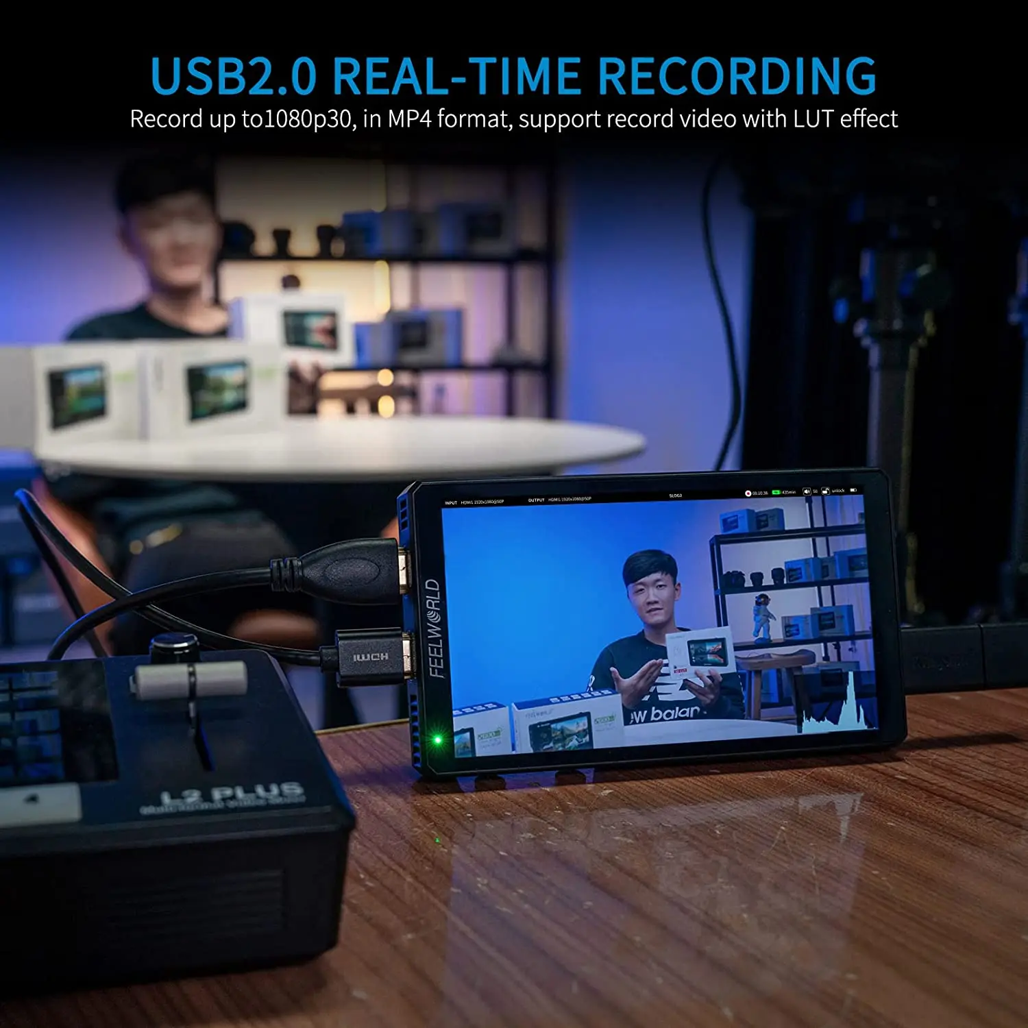 FEELWORLD CUT6 6-inch USB2.0 Recorder Monitor DSLR Camera Field Monitor Touchscreen HDMI Loop-Out LUT FHD IPS 4K HDMI 1920x1080