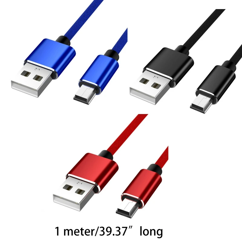 USB 2.0 유형 A 미니 B 케이블 편조 충전 코드 프리미엄 USB 2.0 미니 USB 케이블 1M/39인치 길이