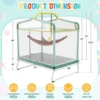 6FT Rectangle Trampoline for Small Spaces, 4-in-1 Kids Trampoline with Swing & Safety Enclosure Net, Ideal for Sensory Play & Indoor/Outdoor Use for Ages 3-8, ASTM Approved