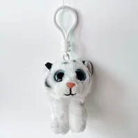 9cm Ty Beanie Big Eyes Small Pendant Keychain Clips Mini Stuffed Plush Toy Animals Doll Black Pattern Tiger Tundra Children Gift 2