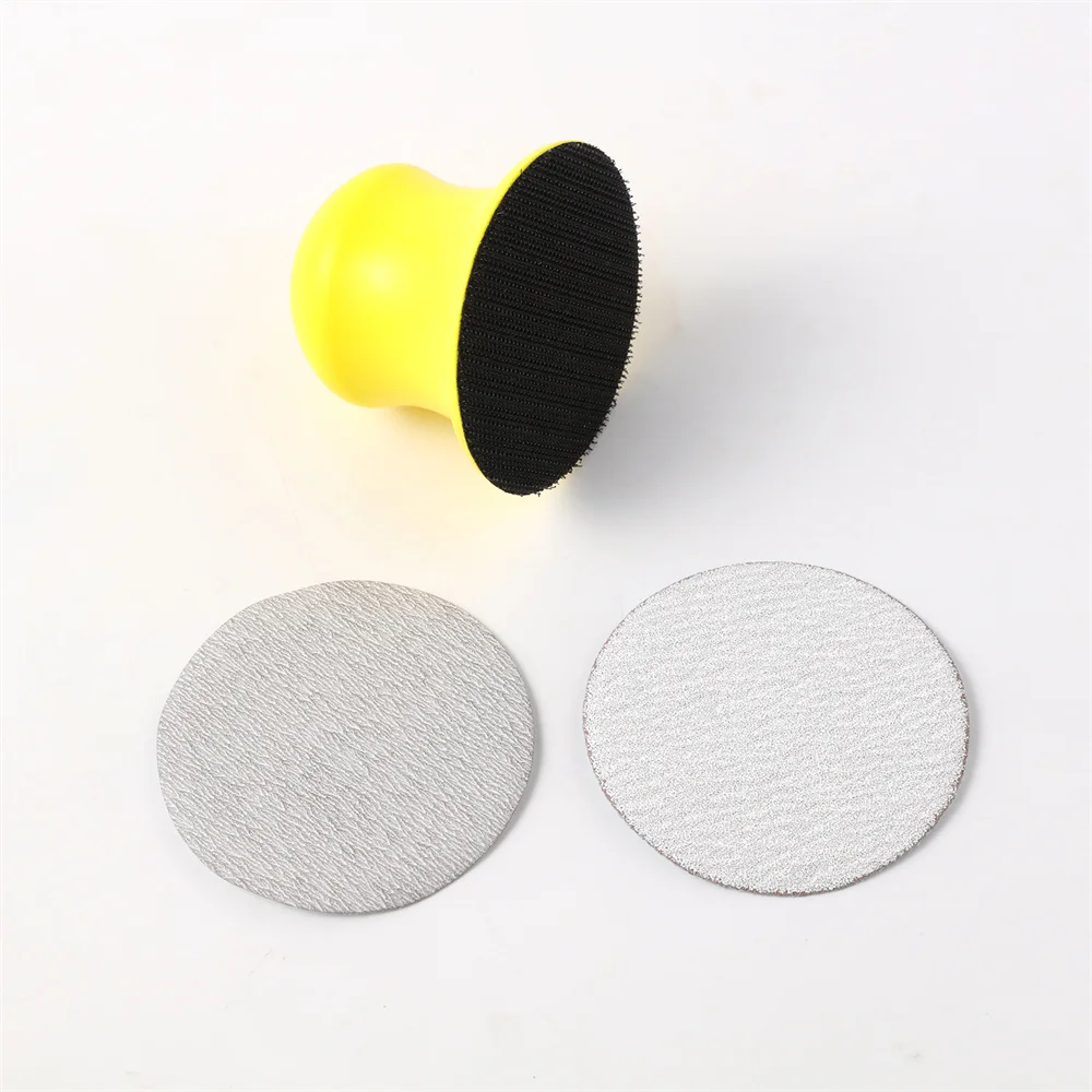 Boowan Nicole Hook and Loop Sanding Disc Sandpaper with 1/3 Inch Hand Sander Block Pad for Concrete Terrazo Polishing