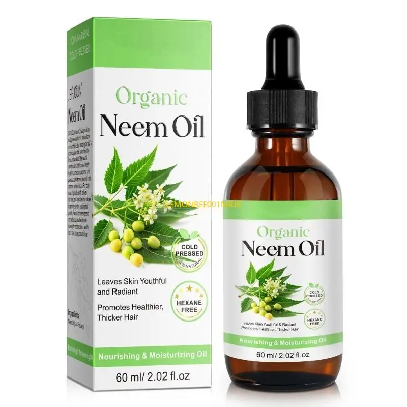 M4YA 60ml Cold Pressed Neem Oil Promote Healthier Hair Organic Neem Oil for Woman