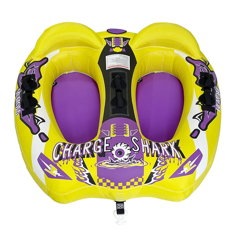 Heavy-duty 2 Rider Inflatable Boat Towable Tube for Summer Water Play Equipment