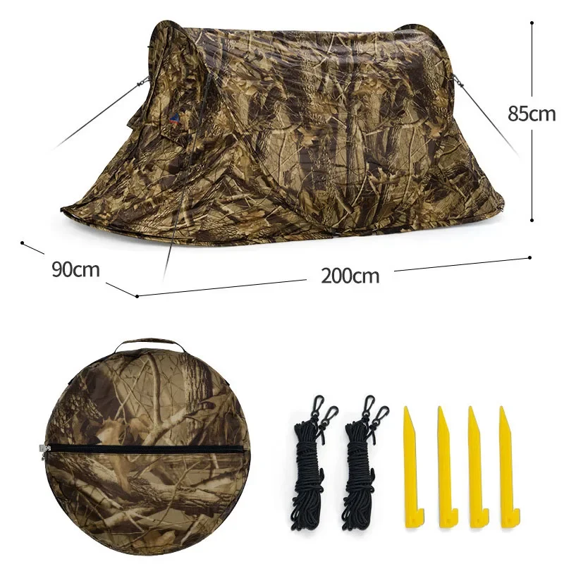 Playking Camouflage Pop Up Tent Portable Automatic 1 Person Single Layer Ultralight Easy To Carry Small Bag
