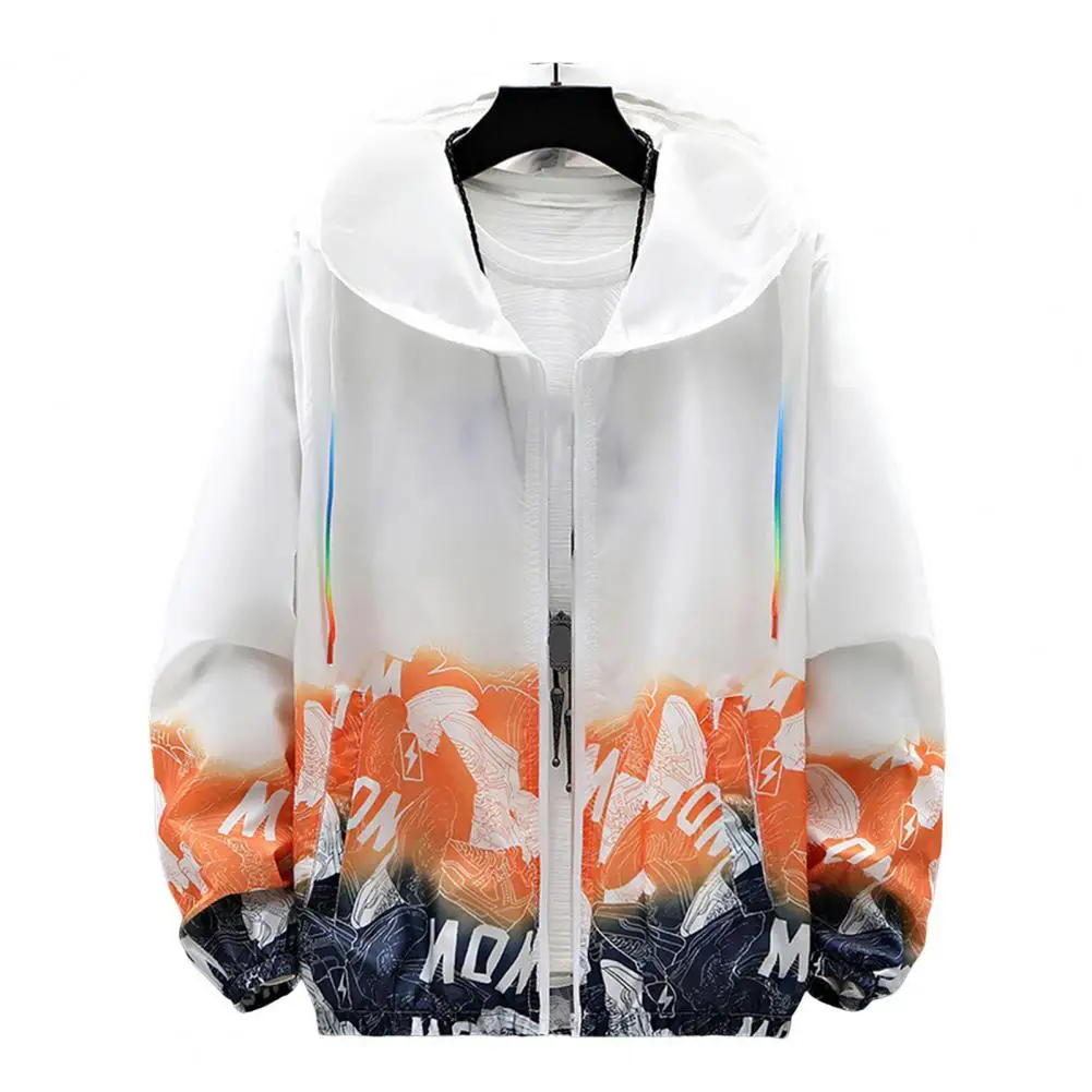 

Men Lightweight Coat Men's Sun Protection Hooded Windbreaker with Shoes Print Quick Drying Uv Jacket for Daily Wear Men