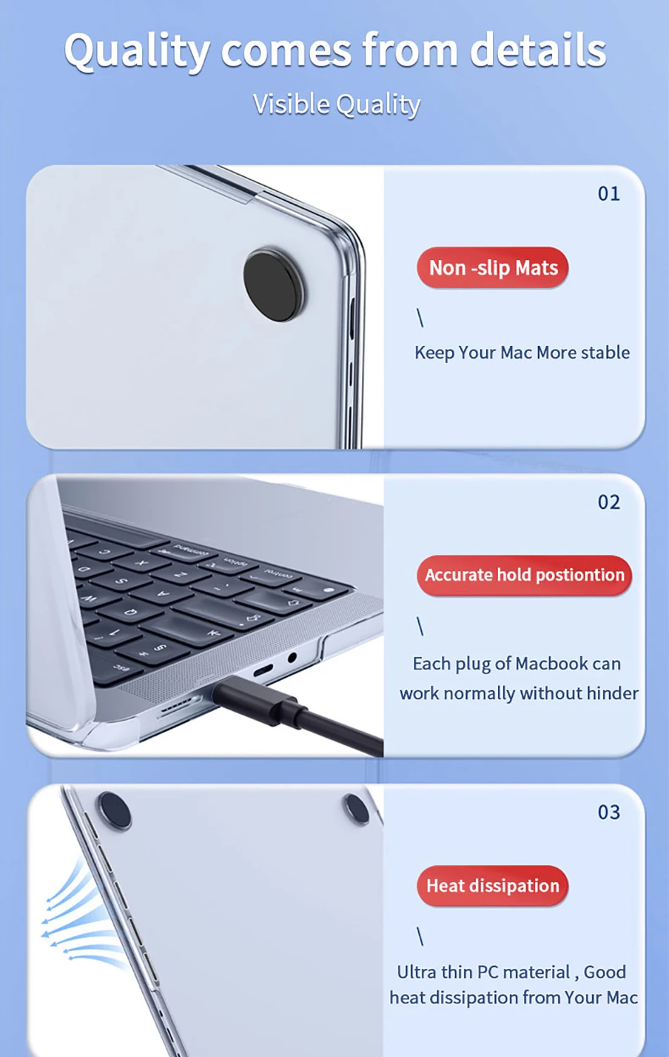 WiWU-Crystal Shell Protetor para MacBook, Laptop Case,