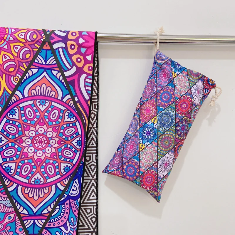 Dual-Sided Quick-Drying Fleecy Bath Towel - Vibrant Print for Beach, Swimming, and Fitness