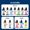 12pcs Nail Polish Paint Airbrush Nail Ink Use For Airbrush Spray Gun Color Painting Stencil Making Hollow Pattern Nail Art Tools 3
