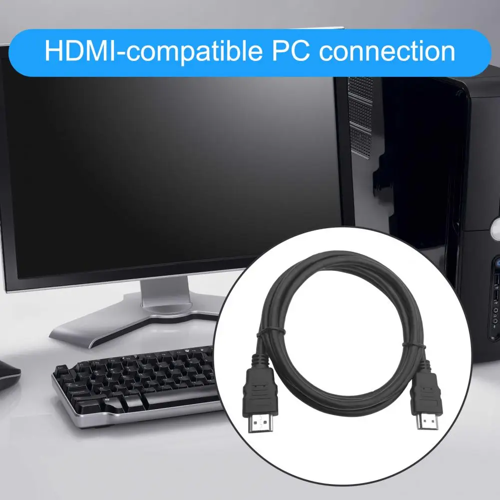 

Black Video Cord Practical Black Metal Plug Play Video Cord High-quality Practical Reliable Video Cord for Projector