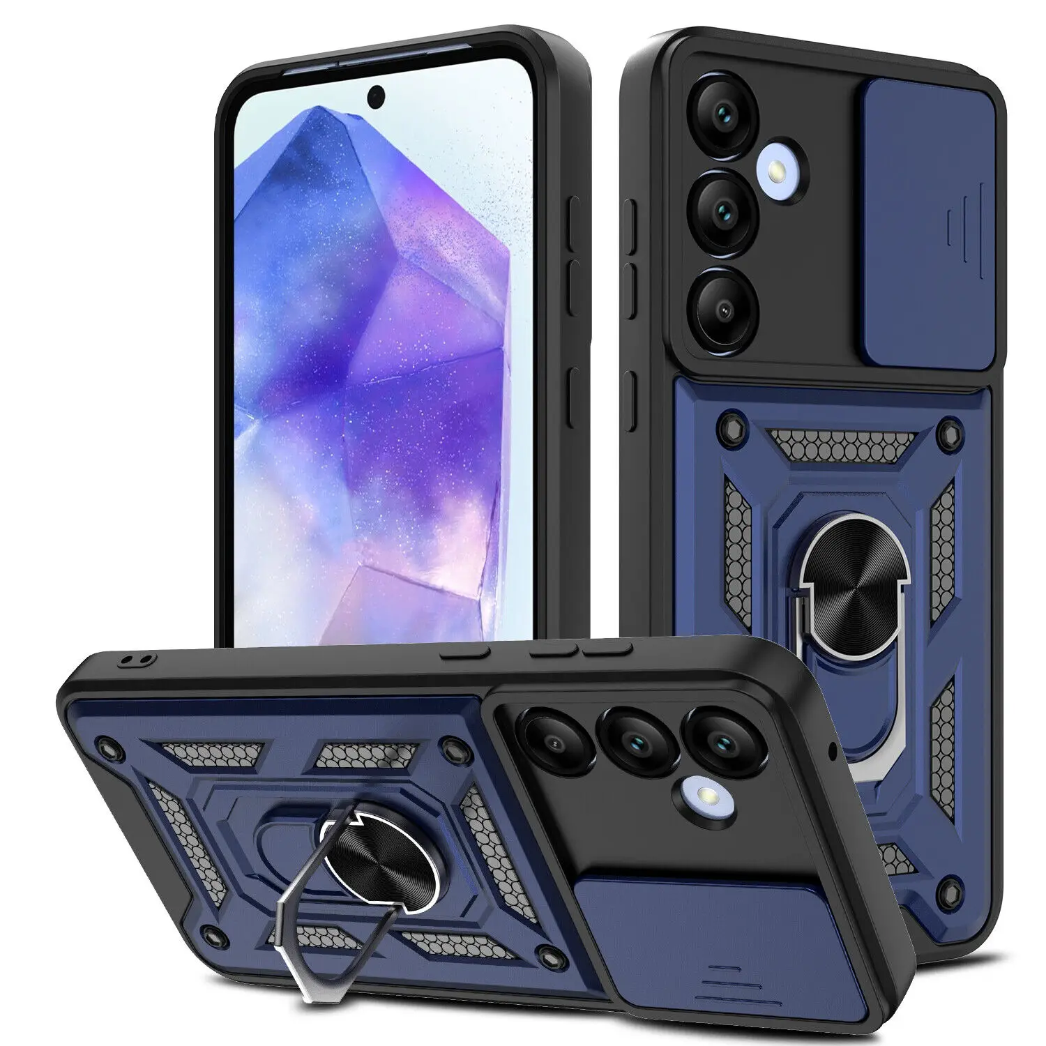 Heavy Duty Shockproof Military Armor Case with Ring Stand Holder