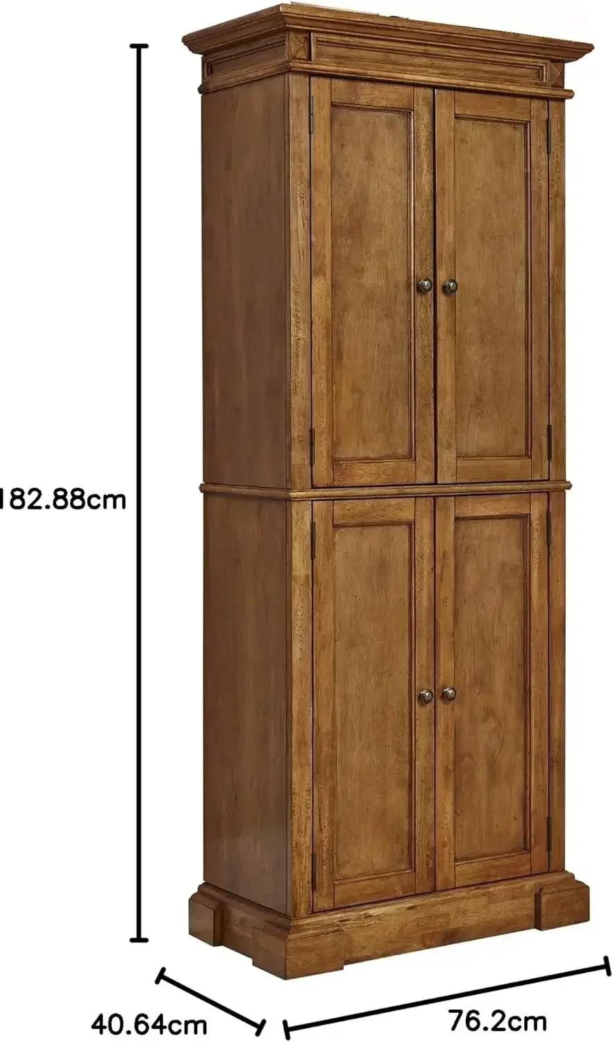 Storage Pantry with Drawer and Adjustable Shelves, Distressed Oak Oak, 72 Inches, High by 30 Inches Wide 3