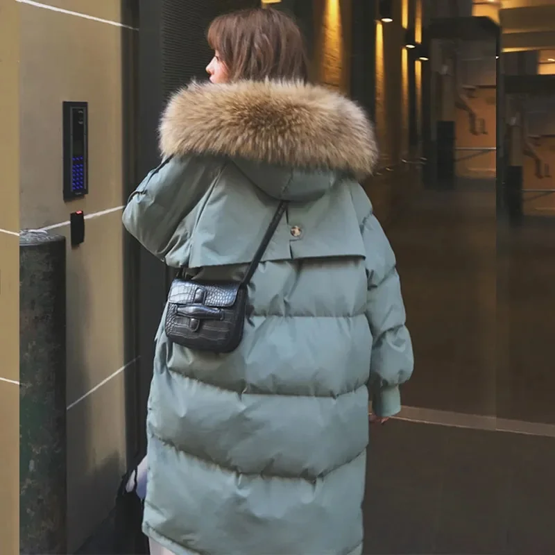 

2023 New Winter Jacket Women Parkas Snow Wear Coat Warm Long Hooded Cotton Padded Jacket Female Loose Puffer Parka Outerwear