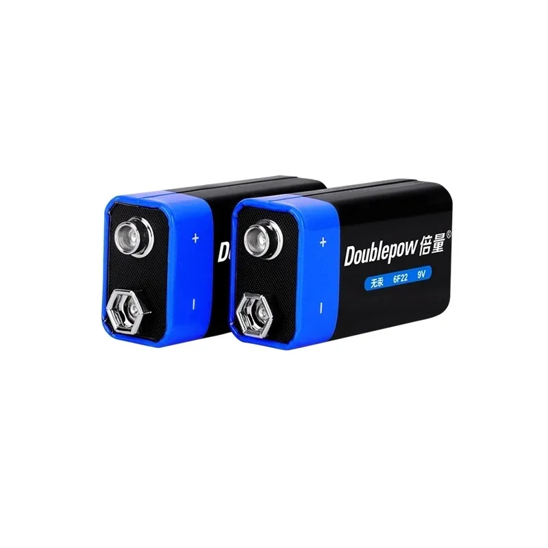 9V battery 2PCS 6F22 Primary & Dry Batteries for multimeter alarm microphone iron case Disposable Battery disposable battery