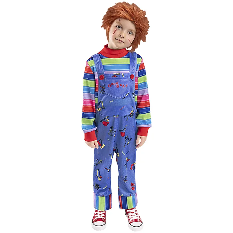 

Halloween Boys Girls Child Play Chucky Cosplay Performance Costume Good Guys Bride of Chucky Horror Ghost Doll Party Dress Up