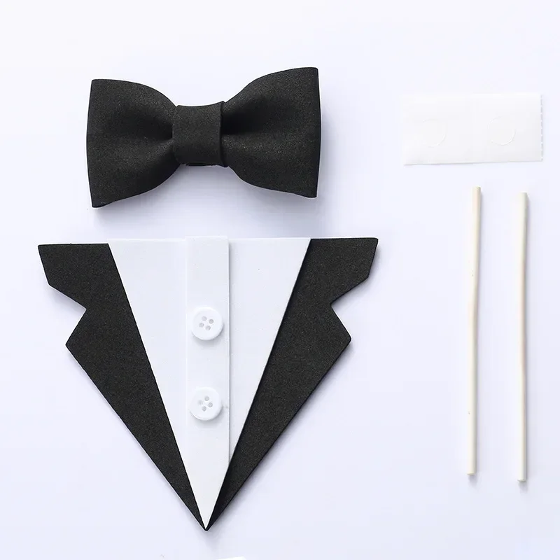Cake Topper Eva Suit Bow Tie Cake Decoration