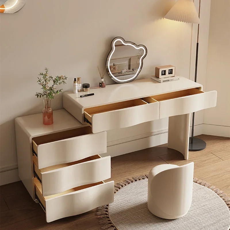Solid Wood Dressing Table Mirror with Drawer for Bedroom Girls