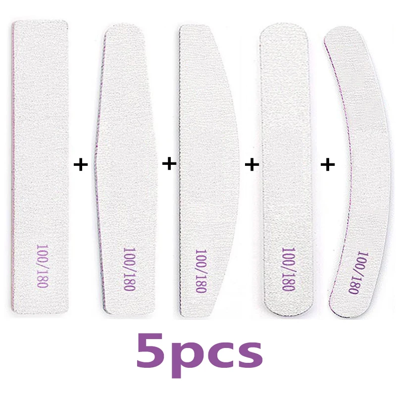 Nail File Buffer - 3/5 Pcs, 100/180 Grit