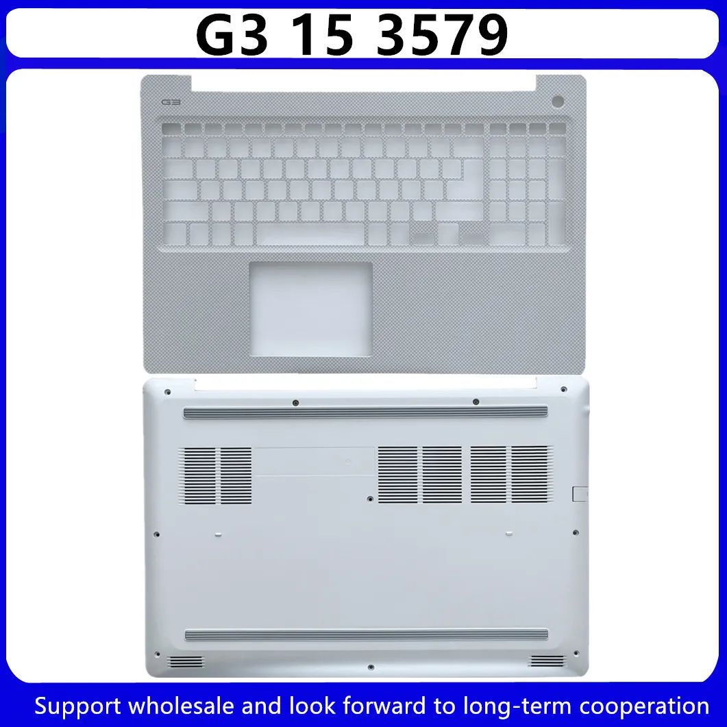 

New For Dell G3 15 3579 Upper Case Palmrest Cover 0Y192K Y192K / Bottom Case Cover White 0M7RMM M7RMM