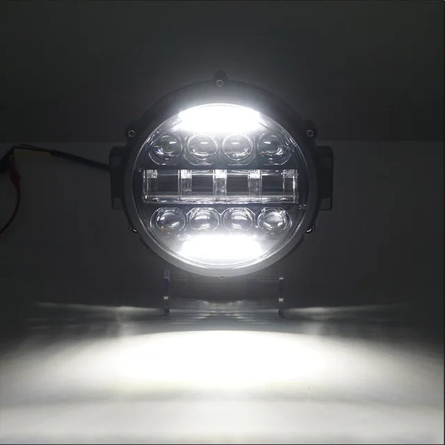 7-inch 60w Round Led Lights Spotlight Super Bright Offroad LED Work Light Bar Adjustable Mounting Bracket Daytime Running Light 5