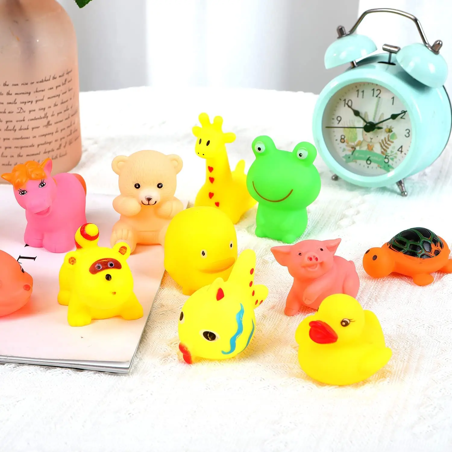 13pcs Baby Cute Animals Bath Toy Swimming Water Toys Soft Rubber Float Squeeze Sound Kids Wash Play Funny Toys Gifts 6