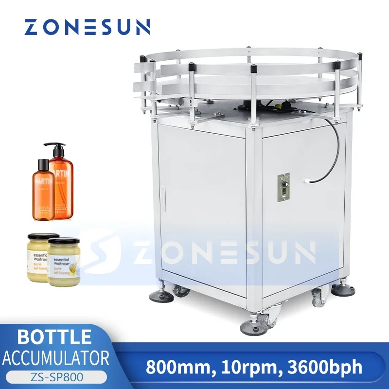 

ZONESUN Automatic Bottle Accumulating Machine 80cm Diameter Turntable Rotary Accumulation Table for Production Line ZS-SP800