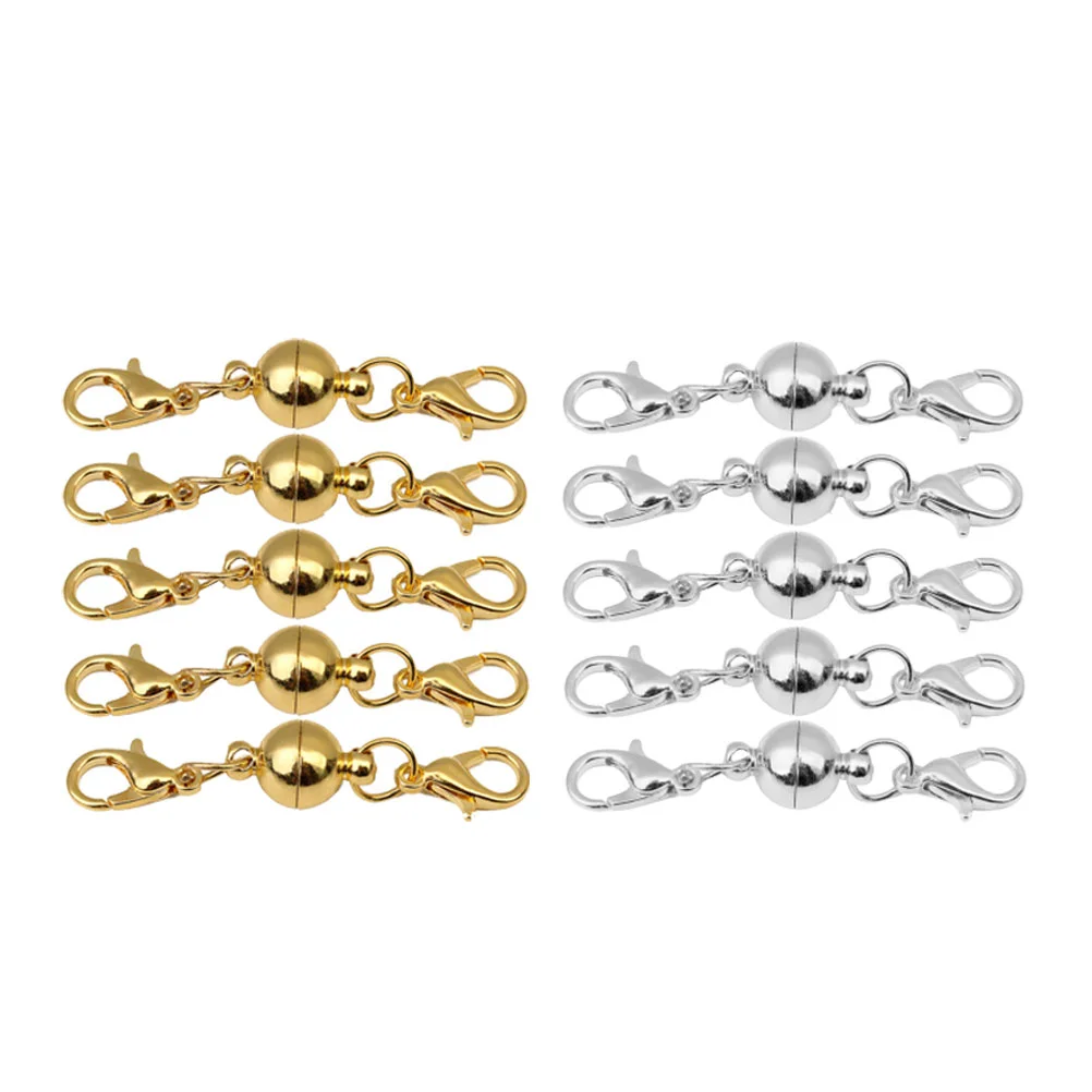 

10pcs Bracelet Necklace Connector Copper Lobster Clasp for Cord Jewelry Making DIY (6mm Golden, 6mm Silver)