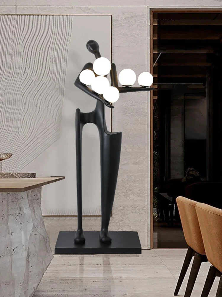 Welcome figure sculpture light luxury floor lamp furniture Hotel lobby exhibition hall abstract art humanoid floor decoration