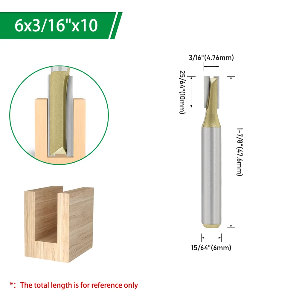 LAVIE 1 Stück 6mm 6,35mm 12,7mm Schaftfräser für Holz, gerader Fräser für Holzbearbeitung, Nutfräser, Fräswerkzeug H060020 – Detail 9