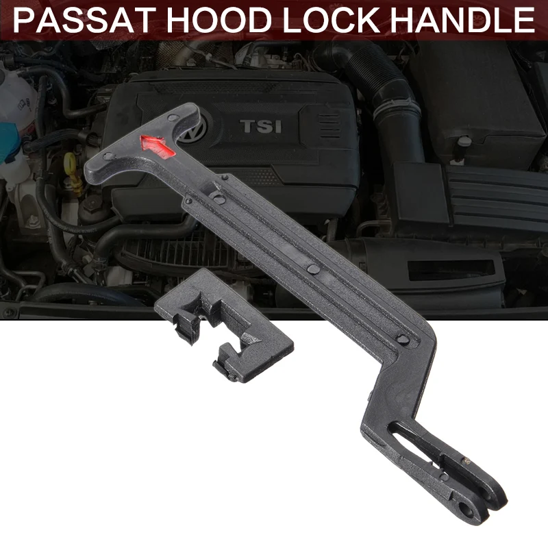 1PCS For VW Passat B5 B5.5 Black Bonnet Hood Release Rod Lock Latch Handle 3B0823593 1998 1999 2000 2001 2002 2003 2004 hood release latch repair kit hood release lever grip