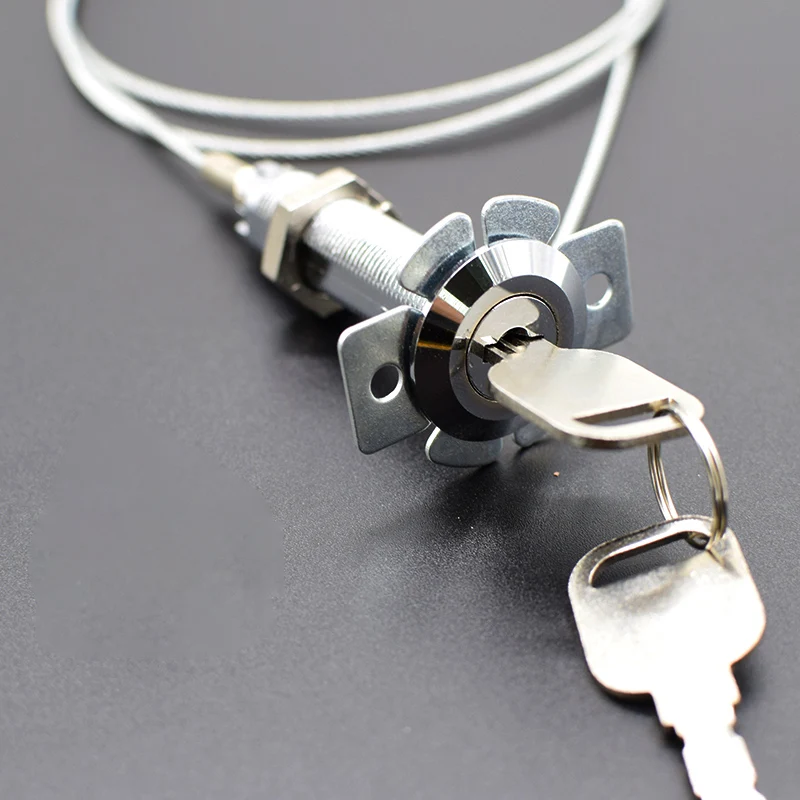 Serratura Emergenza Porta Garage - Con 2 Chiavi, Cavo 2 Metri, Universale, Zincata - Foto 4