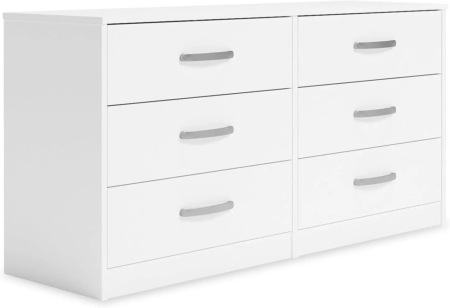 

Design by Ashley Flannia Modern 6 Drawer Dresser with Ball-bearing Construction and Safety Stop, White