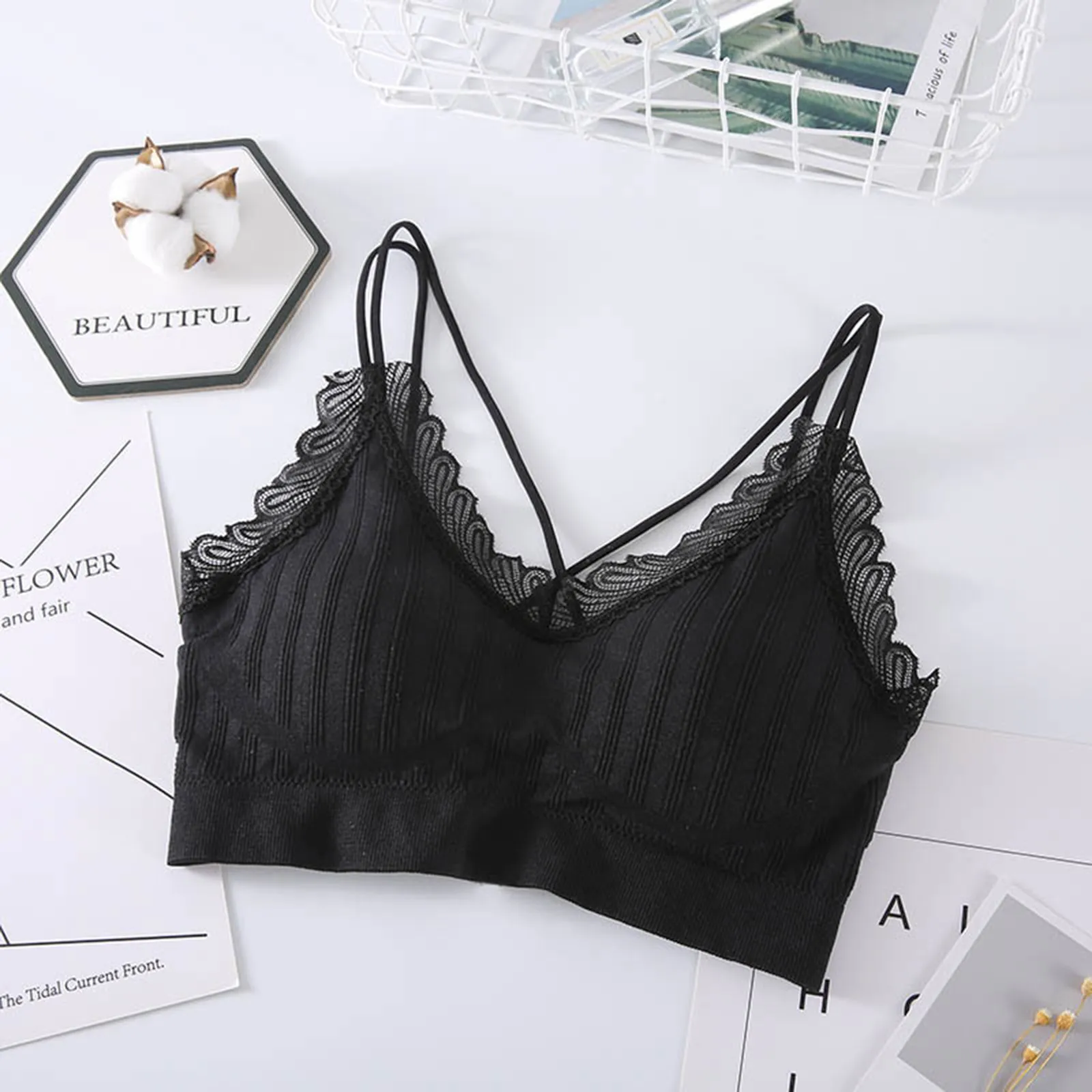 

Solid Color Breathable Gathering Beauty Back Underwear Comfortable Wire Sport Sleep Fitness Lingerie Full Cup Anti-Sagging Bras