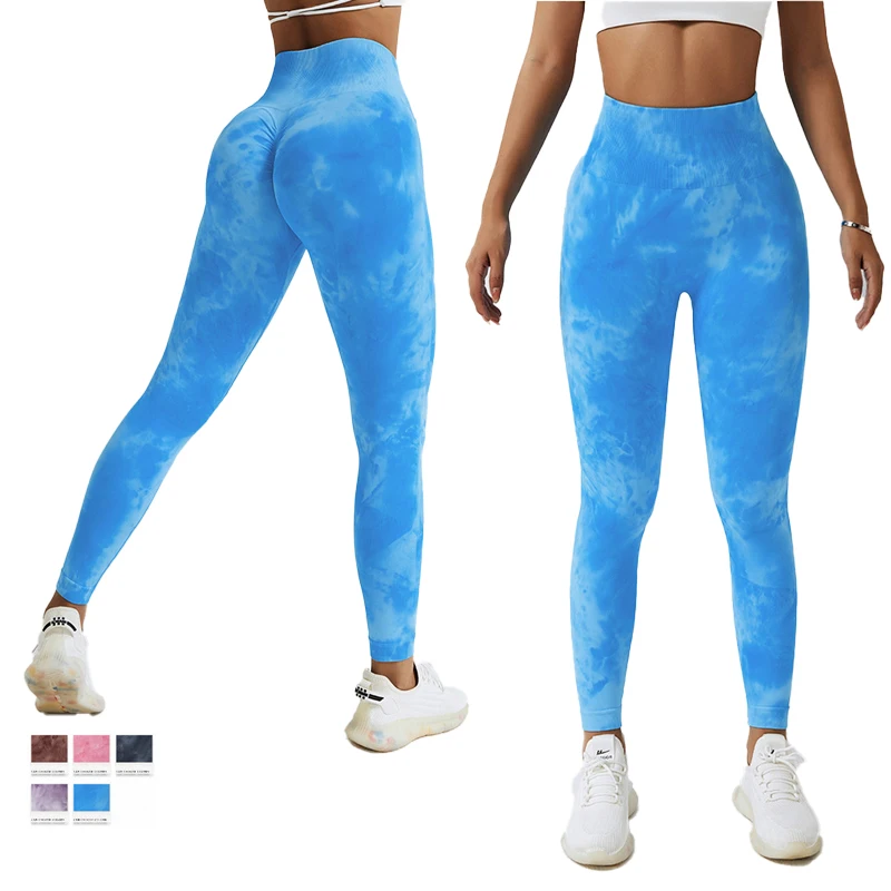 

Women Yoga Leggings Seamless High Waist Gym Trousers Tie Dye Running Workout Pants Elastic Push Up Girls Tights Fitness Leggings