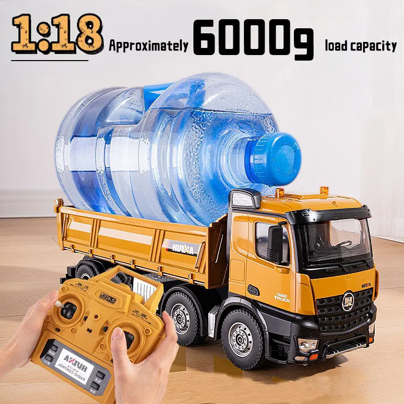 Huina 1536 Rc Legering Dump Truck 1:18 Engineering Voertuig Heftruck Zware Tractor Afstandsbediening Auto Speelgoed Voor Jongens 2