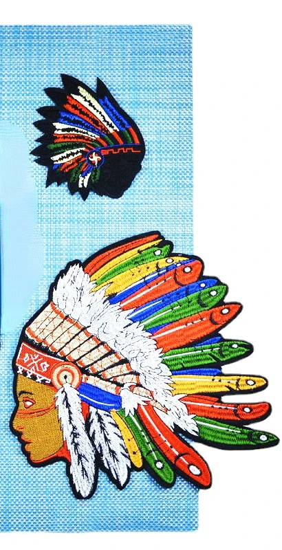thumbnail image 1 of 10pcs/lot Sew Embroidery Patch Alien Indian Feather Headdress Earrings Clothing Decoration Accessory Applique Stranger Thing, 1 of 5